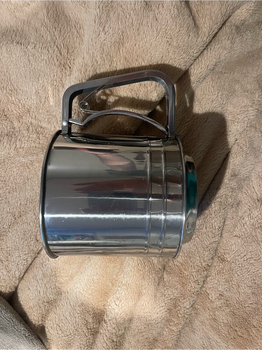 Hand-Crank Stainless Steel Flour Sifter - Silver